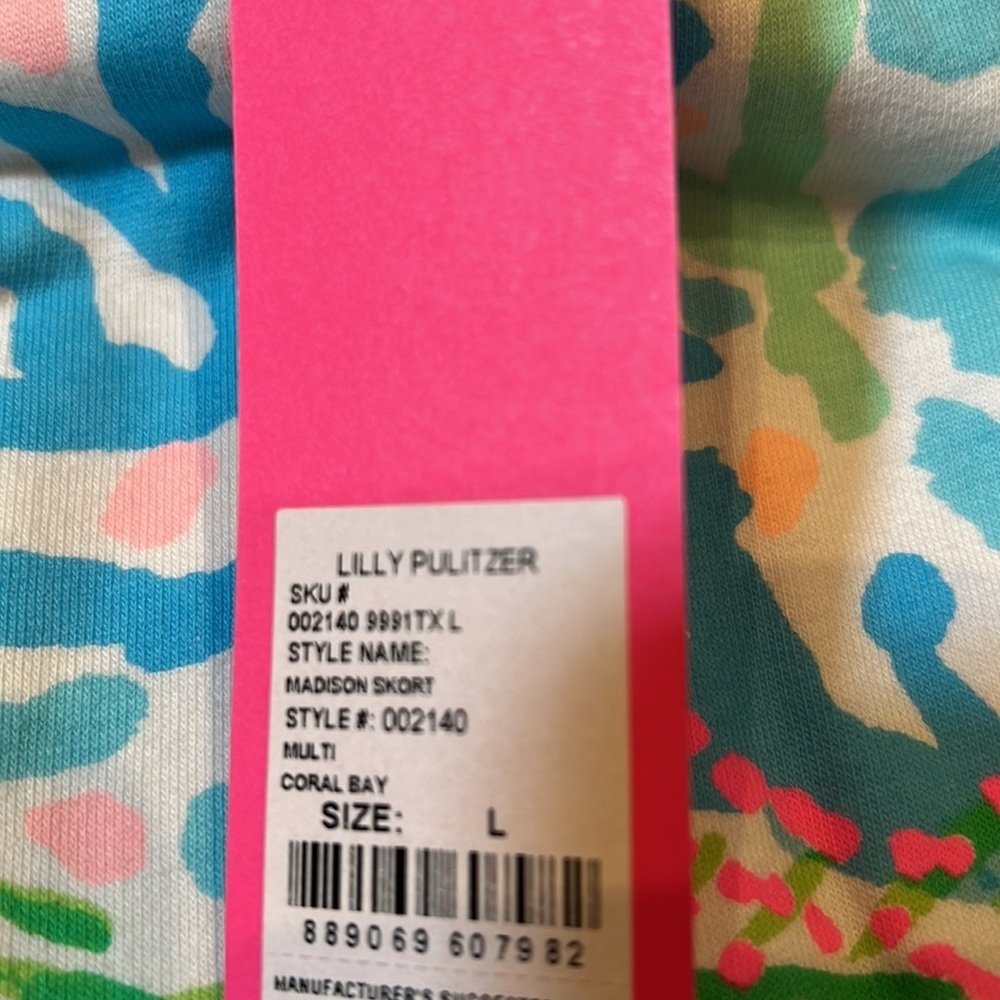 Lilly Pulitzer Madison Skort Multi Coral Bay size Large NWT - Picture 7 of 8
